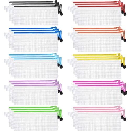 Zipper Mesh Pouch,Waterproof File Storage Bags, Multipurpose for Organizing Office Supplies Cosmetics Bags