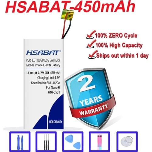 Top Brand 100% New 450mAh for iPod Nano 6 6th Gen 8GB 16GB Battery in stock