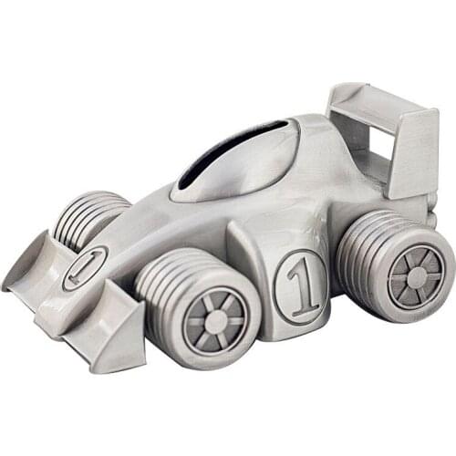 Vintage Racing Car Piggy Bank Creative Metal Alloy Money Bank Cute Coin Bank Coin Saving Pot Box with Stopper for Boy Kid