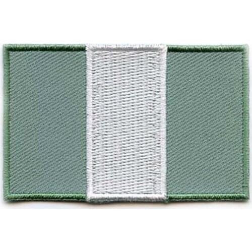 Embroidery Nigeria Patches Made by Twill with Flat Broder and Iron On Backing Accept Custom and MOQ50pcs Free Shipping by Post