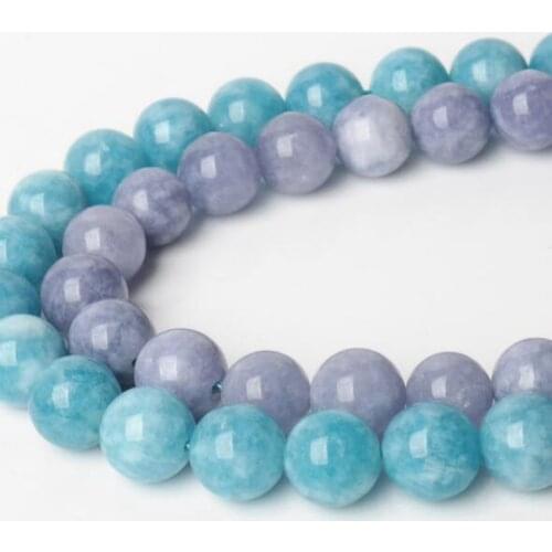 High Quality Natural Aquamarines Stone 4/6/8/10/12/14mm Round Smooth Necklace Bracelet Jewelry Gems Loose Beads 15 Inch wk76