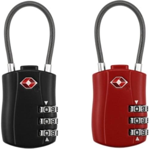 Highend padlock 3-digit security combination lock travel luggage suitcase locker insulation cable padlock
