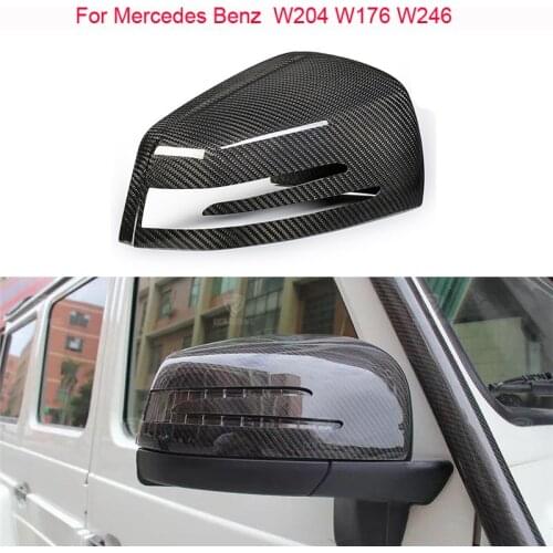 W204 For Mercedes Benz A B C E S Class CLA CLS W176 W246 Real Carbon Fiber Mirror Cover Side Caps Protect the rearview mirror