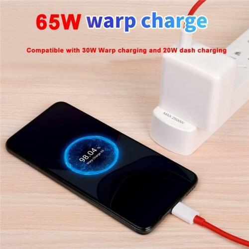65W Warp Charger For OnePlus 9 Pro 9R 8T 6A 1.5M USB-C to USB-C Dash/Warp Charging Adapter For One Plus 8 Pro Nord 7T Pro 7 1+6T