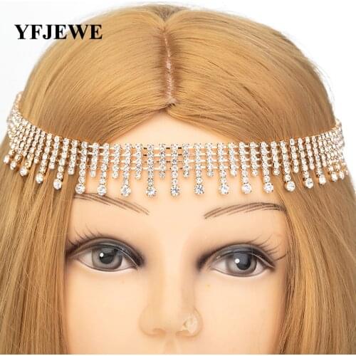 YFJEWE New Arrival Women Fashion Crystal Head Chain Elastic Hair Band for Girl Women Hair Accessories Party Wholesale H015