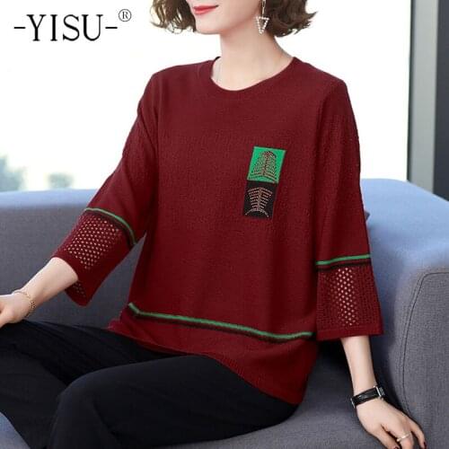 YISU 2021 Womens clothing Sweater Spring O-Neck Simple Knitted Pullover Long sleeve Thin Sweater Female Casual Loose Jumper