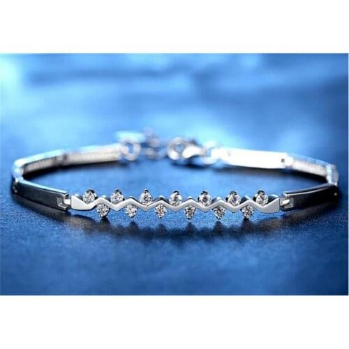 Everoyal Personality Women 925 Silver Bracelet Jewelry Lady Fashion Zircon White Bracelet For Girls Engagement Bijou Female Gift