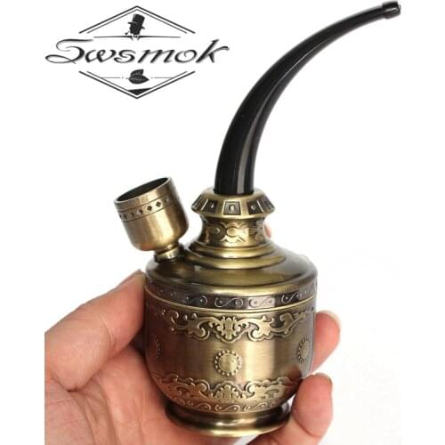 1pc Bronze Water Smoking Pipe Shisha Hookah Cigarette Bottle Holder Pipe Hookah Filter Smoke Metal Tube Filter Tar JD-128
