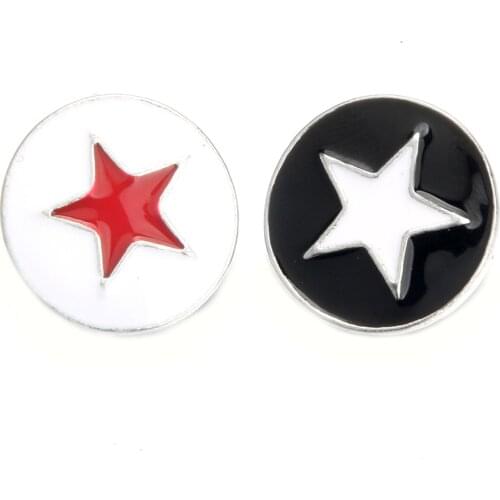 10pcs/lot New Snap Jewelry Rhinestone Star 18mm Snap Buttons Love Heart USA Alloy Snap fit Snap Bracelet