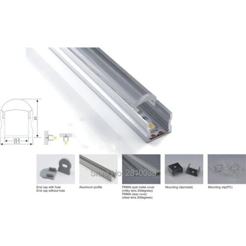 10 X 2M Sets/Lot 30 degree angle shape aluminum led channel and 20mm tall U type led housing profile for wall ceiling lamp