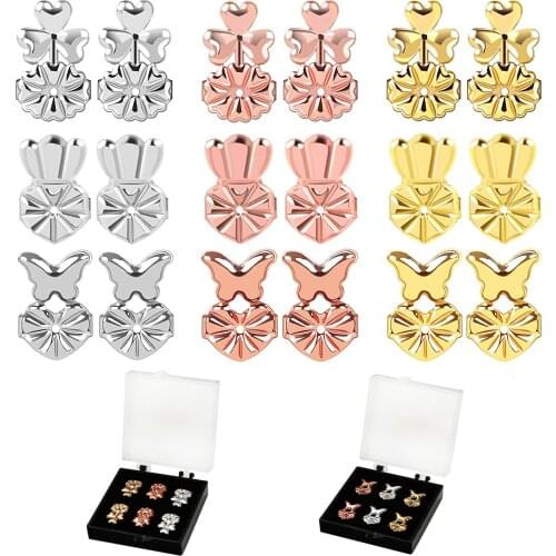 16 style clover crown Heart Love Magic Earring Lifts Backs Adjustable Hypoallergenic Earring Nuts Ear Lobe Support