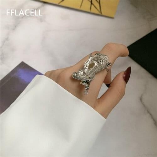 2020 Metal Fashion Punk Geometric Irregular Exaggerated Temperament Ring For Women Girl Jewlery