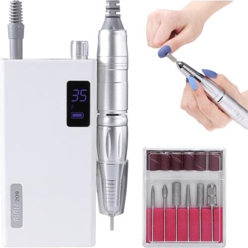 30W 35000RPM Nail Drill Machine Polisher Led Pause Function Nail Grinding Pen Salon Manicure Tool Set File Rechargable Battery