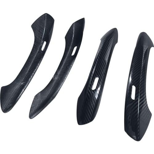 4PCS Car Door Handle Covers Trims For Porsche Panamera 971 2017up Side Door Trims Covers Real Carbon Fibrer Dry Sticker