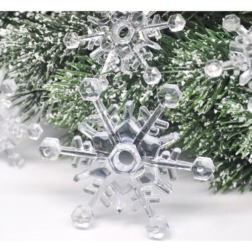 6PCS Transparent Snowflake Christmas Tree Decoration Pendant Garland Pendant DIY Making Holiday New Year Party Decoration