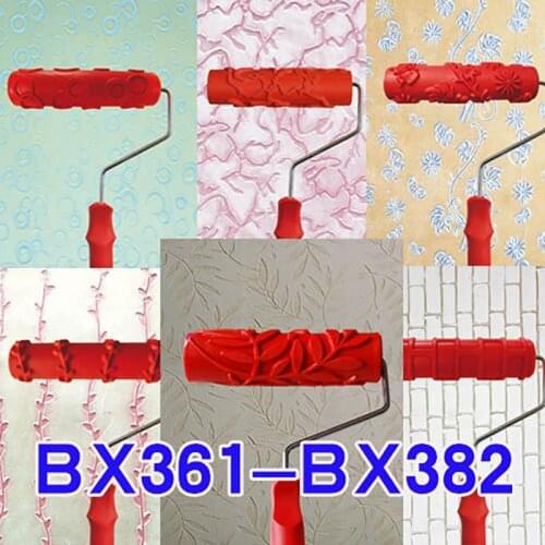 7 inch embossing cylinder diatom mud art lacquer art coating rubber roller tools wood grain wall paint roller with handle grip