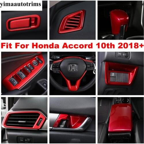 ABS Accessories Steering Wheel Frame / Armrest Window Lift Button / AC Air Panel Cover Trim For Honda Accord 10th 2018 - 2021