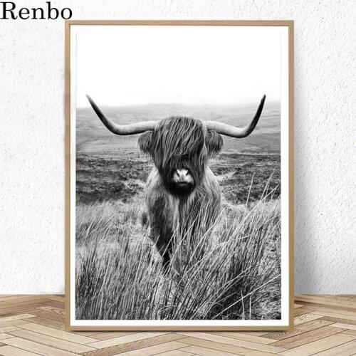 Highland cow animal black and white Full square diamond painting full diamond embroidery 5D rhinestone mosaic diamond inlaid art