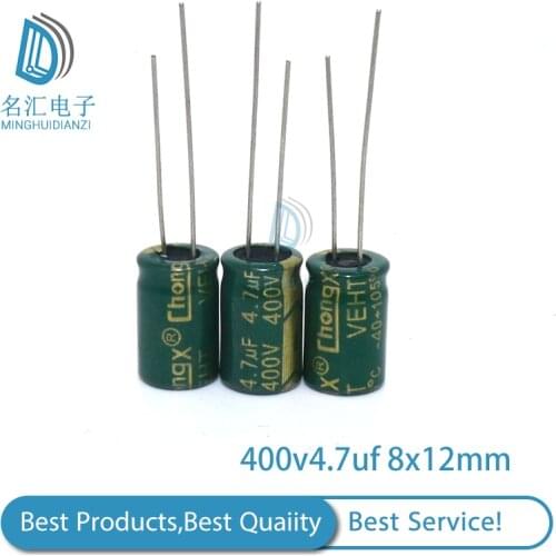 20PCS 400V4.7UF 8*12mm igmopnrq Aluminum electrolytic capacitor high frequent low impedance 8x12mm