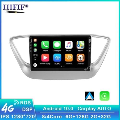 2G+32G Android 10 4G Car Radio Multimedia audio Player GPS Navigation For Hyundai Solaris 2 Verna 2017 2018 no 2 din