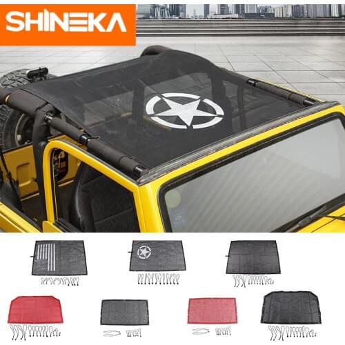 SHINEKA Car Covers for Jeep wrangler tj 1997-2006 Top Sunshade Mesh Car Cover Roof Trunk UV Proof Protection Net for wrangler TJ