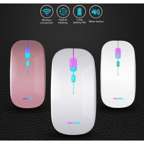 K1 2.4G Wireless USB Ergonomic LED Backlight Mute Gaming Mouse for MacBook PC Ergonomic Mute Breathing Light Wireless Mouse