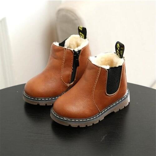 Kids Chelsea Boots Waterproof Leather Children Snow Ankle Boots Boys Sneakers Size 21-36 Martin Boots for Girl Casual Shoes