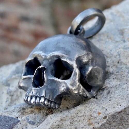 EYHIMD Unique Black Skull Pendant Necklace 316L Stainless Steel Pendant Mens Punk Biker Jewelry Gifts