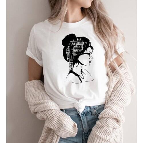 A Girl Who Loves Books T-Shirt Book Lover Shirt Reading T Shirt Bookworm Tee Women Graphic Tees Lady Girls Summer Tshirts Tops