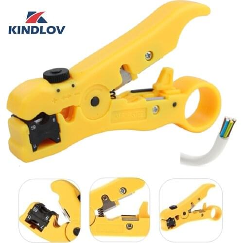 KINDLOV Wire Stripper Coaxial Crimper Cable Cutter Electric Wire Stripping Tools For RG59 RG6 RG7 RG11 Crimping Pliers Hand Tool