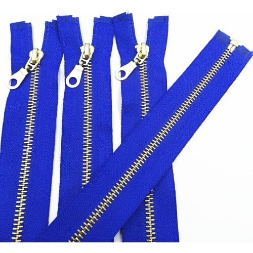 20 Pcs 5# 30-60Cm(12-24 Inches) Brass Metal Open-End Zipper Sewing Zipper