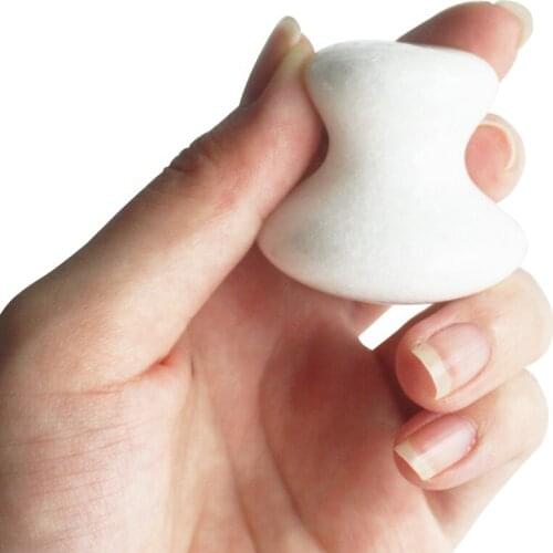 Luxury Spa Facial Massage Gua Sha Mushroom Shape Milk Withe Jade Scarping Massager Gua Sha Relaxing Meditation