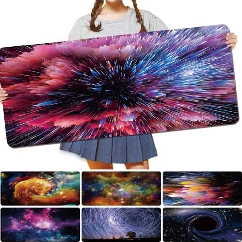 Mouse-Pad PU Leather Space Series Pattern Anti-slip Gaming Mouse Pad Large Size 30x60CM 30x80CM Computer Keyboard Mousepad