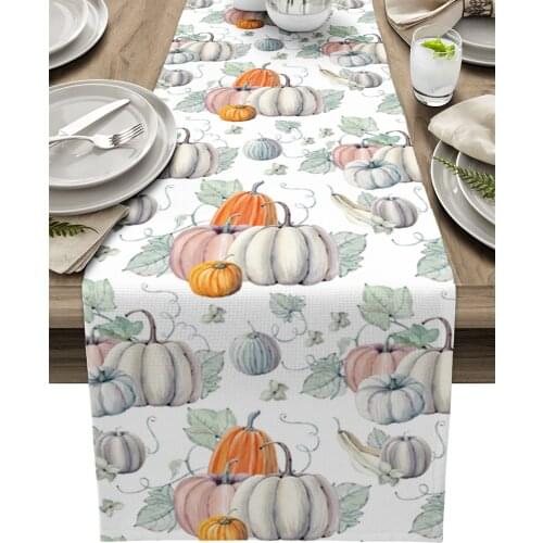 Thanksgiving Design Pumpkin Table Runner Wedding Decor Table Cover Christmas Decoration Holiday Party Tablecloth