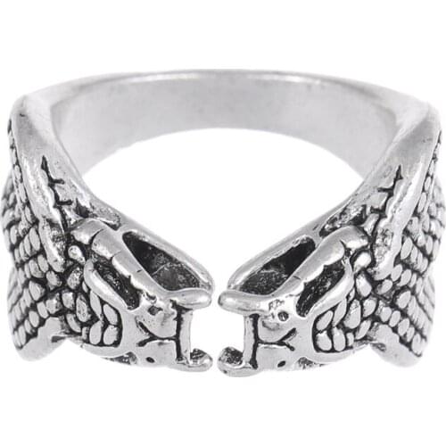 Punk Rings Double-headed Cobra Zinc Alloy Metal Adjustable Ring Steampunk Snake Mens Jewellery Vintage Female Men Original Gifts