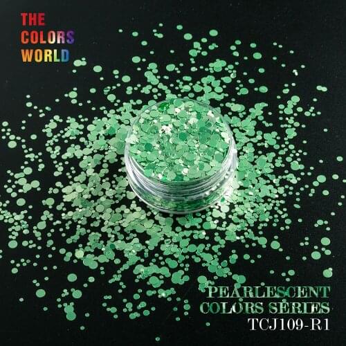 Pearlescent Light Green Crystal Metallic luster Color for Nail Glitter nail art decorations makeup facepainting polish nail gel