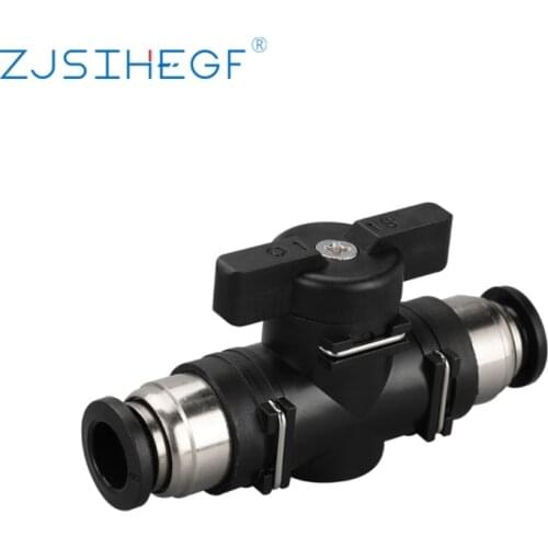 Pneumatic Hand Valve Fitting BUC 4/6/8/10/12MM Quick Joint Connector To Turn Switch Manual Ball Current-Limiting