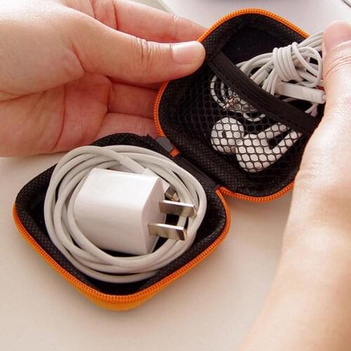 Portable Eva Square Portable Zipper Closure Earphones Data Cable U Disk Storage Case Bag Portable Compression Zipper Storage Bag