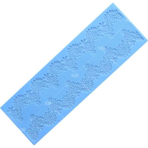 Flower Lace Cake Mould Mat Border Decoration Silicone Lace Mold Sugar Fondant Cake Decorating Tools LS70