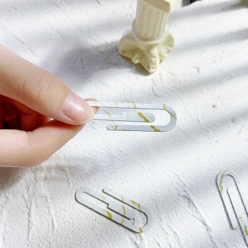Marble Metal Bookmark Paper Clip Modeling Planner Decoration Clip Exquisite Small Gift Stationery Paperclips Office Supplies