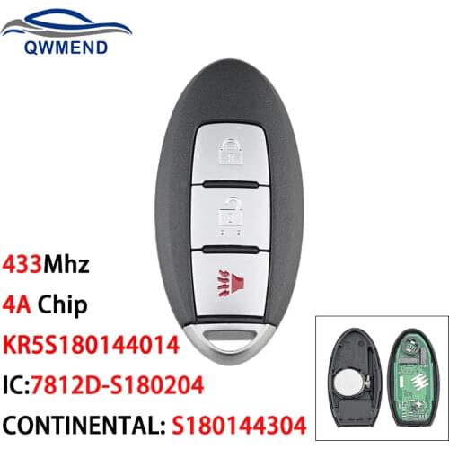 BHKEY for Nissan Key KR5S180144014 Smart Car Key for Nissan Murano Pathfinder Titan XD Car Remote Key 433Mhz 4A Chip
