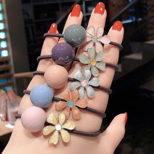 High Quality New Arrival Hot Selling Fashion Hair Band Clored Acrylic Hair Rope Fine Elastic Rubber Hair Rings Women Girls Gifts