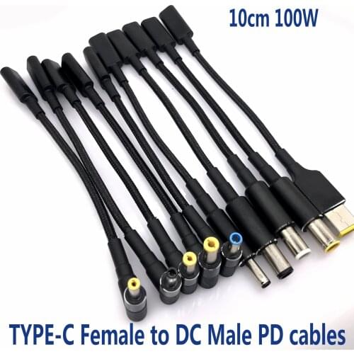 USB 3.1 Type C USB C Laptop Charger Power Adapter Converter USB Type C Female to 4.0*1.35 5.5*2.5 4.5*3.0 4.0*1.7mm Dc Plug Jack