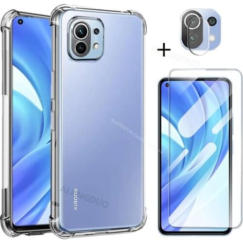 Screen Protector Tempered Glass For Xiaomi mi 11 11i lite protective Glass For Xiaomi mi 11 Lite Shockproof Clear Case