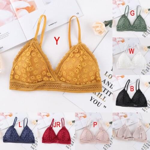 Women French Style Sexy Seamless Deep V Lace Bra Bralette Wireless Thin Underwear Stretch Lingerie Soft Comfortable Bra