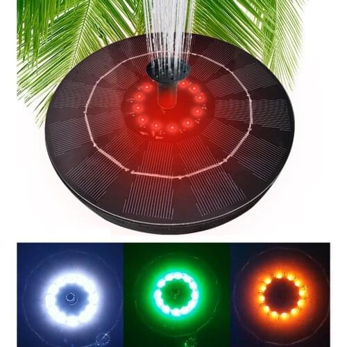 1.4/3W Solar Fountain Solar Panel Powered Fountain Water Pump Bird Bath Patio Landscape Floating Solar Fountain With Nozzles