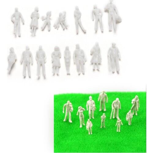 100 Pcs/set White Model People Figure 1:100 Scale Mini Unpainted For Train Passengers DIY Toys