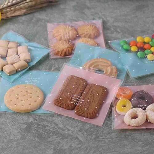 100pcs Self-adhesive Candy Bag Cookie Biscuit Storage Bag Sweets Packing Plastic Gift Pouch