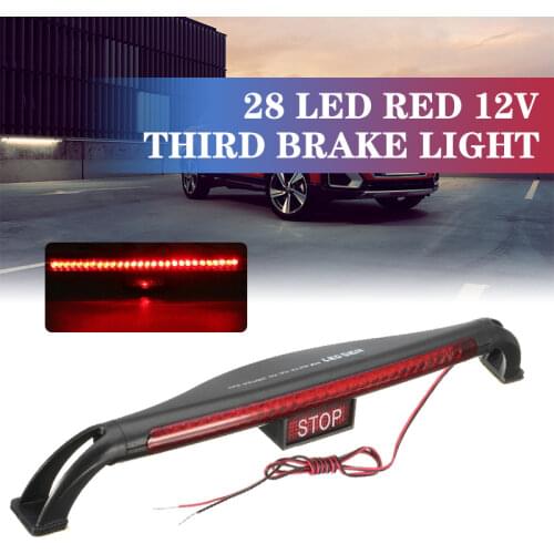 12V 28LED Car Universal Red High-position Third Brake Light Tail Light With Stop Lamp Warning Car Red Light Fog Light