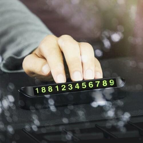 2021 New Luminous Car Temporary Parking Card Car Sticker Hidden Car Auto Phone Number Card Plate Car Accessories